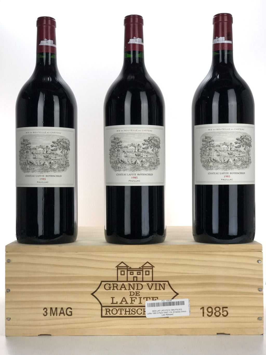 1985 Chateau Lafite Rothschild, Pauillac, Case of 3 Magnum 1985 Chateau Lafite Rothschild, Pauillac, Case of 3 Magnum