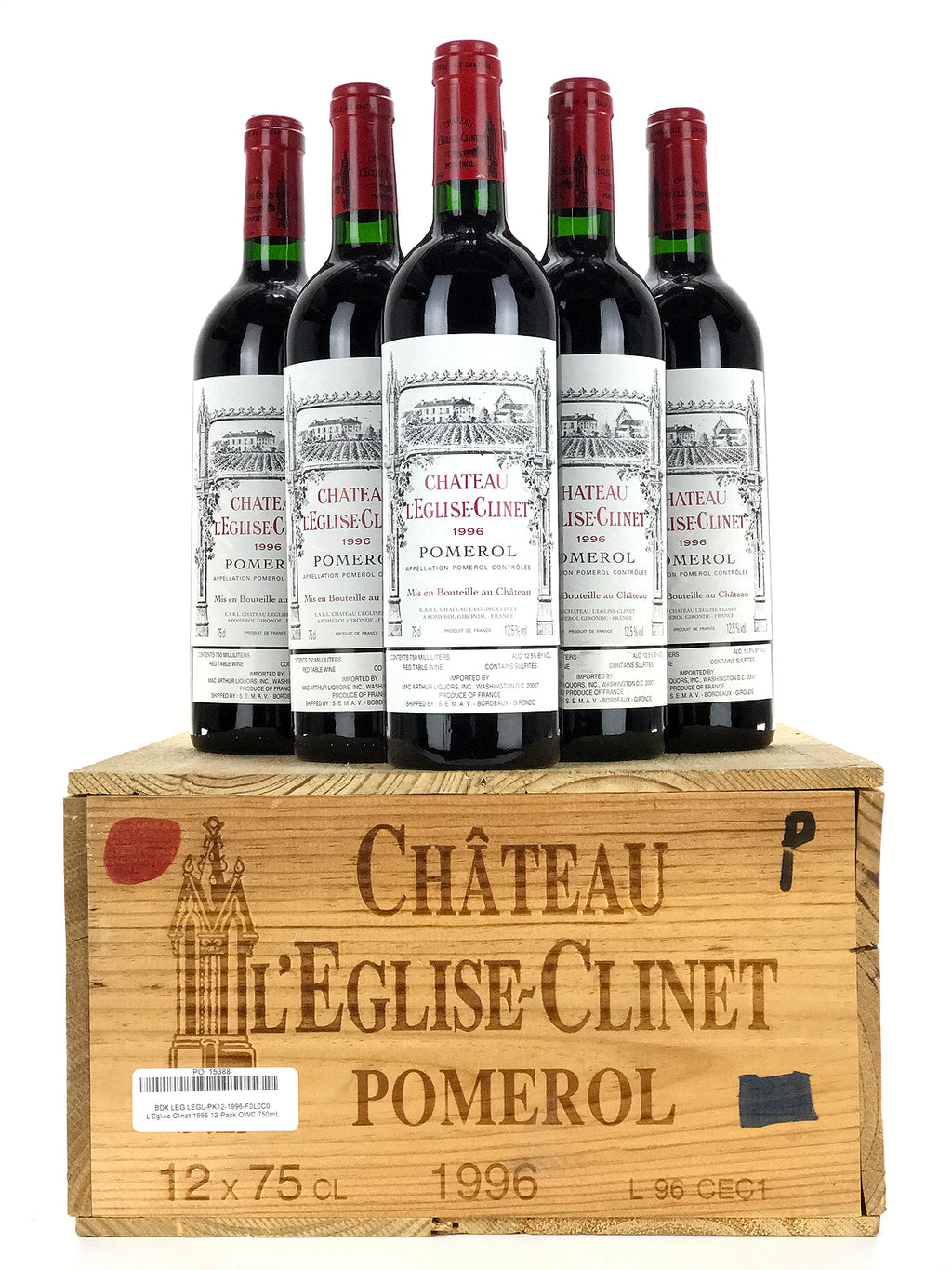 1996 Chateau L'Eglise-Clinet, Pomerol, Case of 12 btls