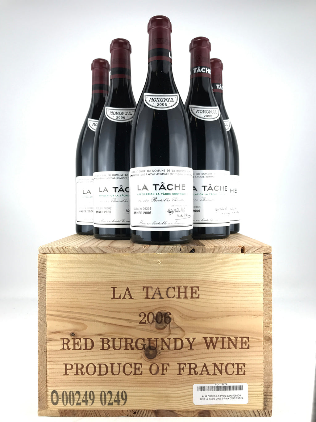 2006 Domaine de la Romanee-Conti, DRC, La Tache Grand Cru, Case of 6 btls