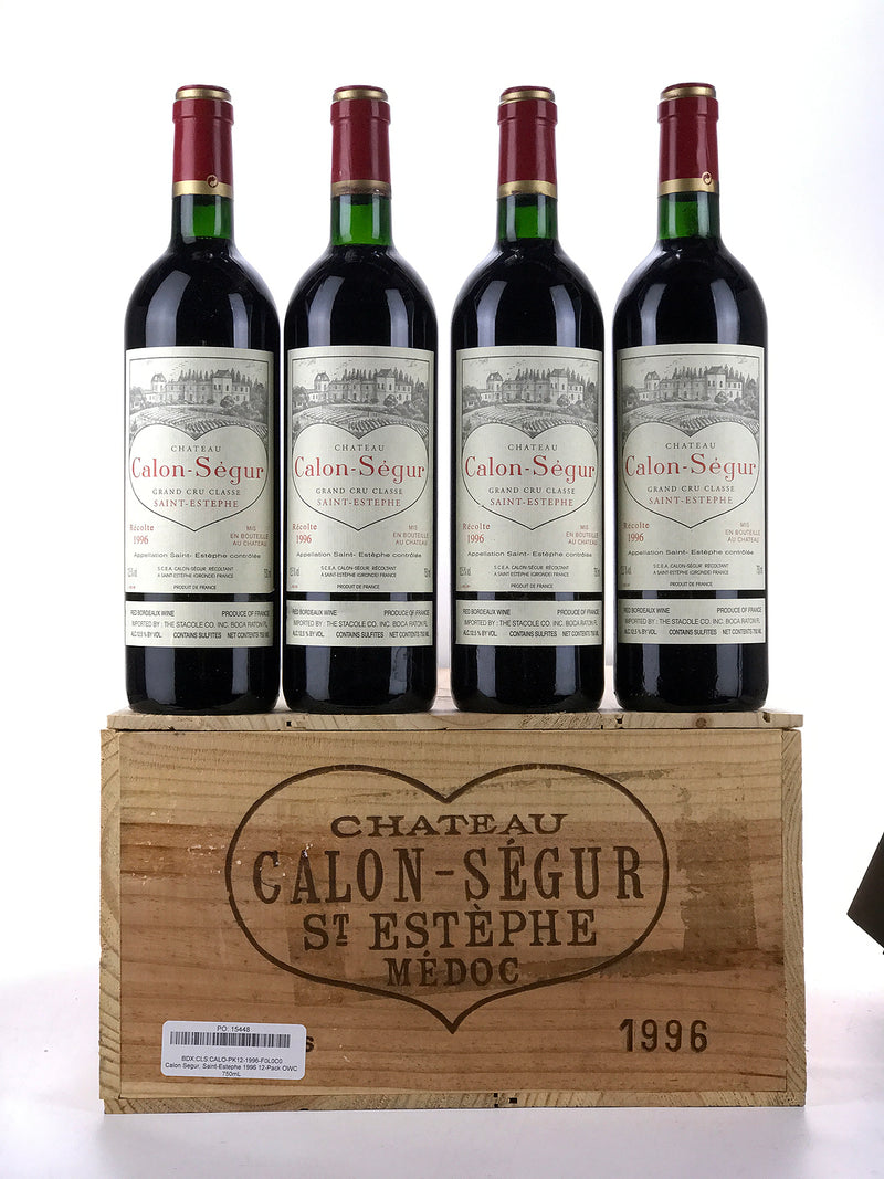 1996 Chateau Calon-Segur, Saint-Estephe, Case of 12 btls
