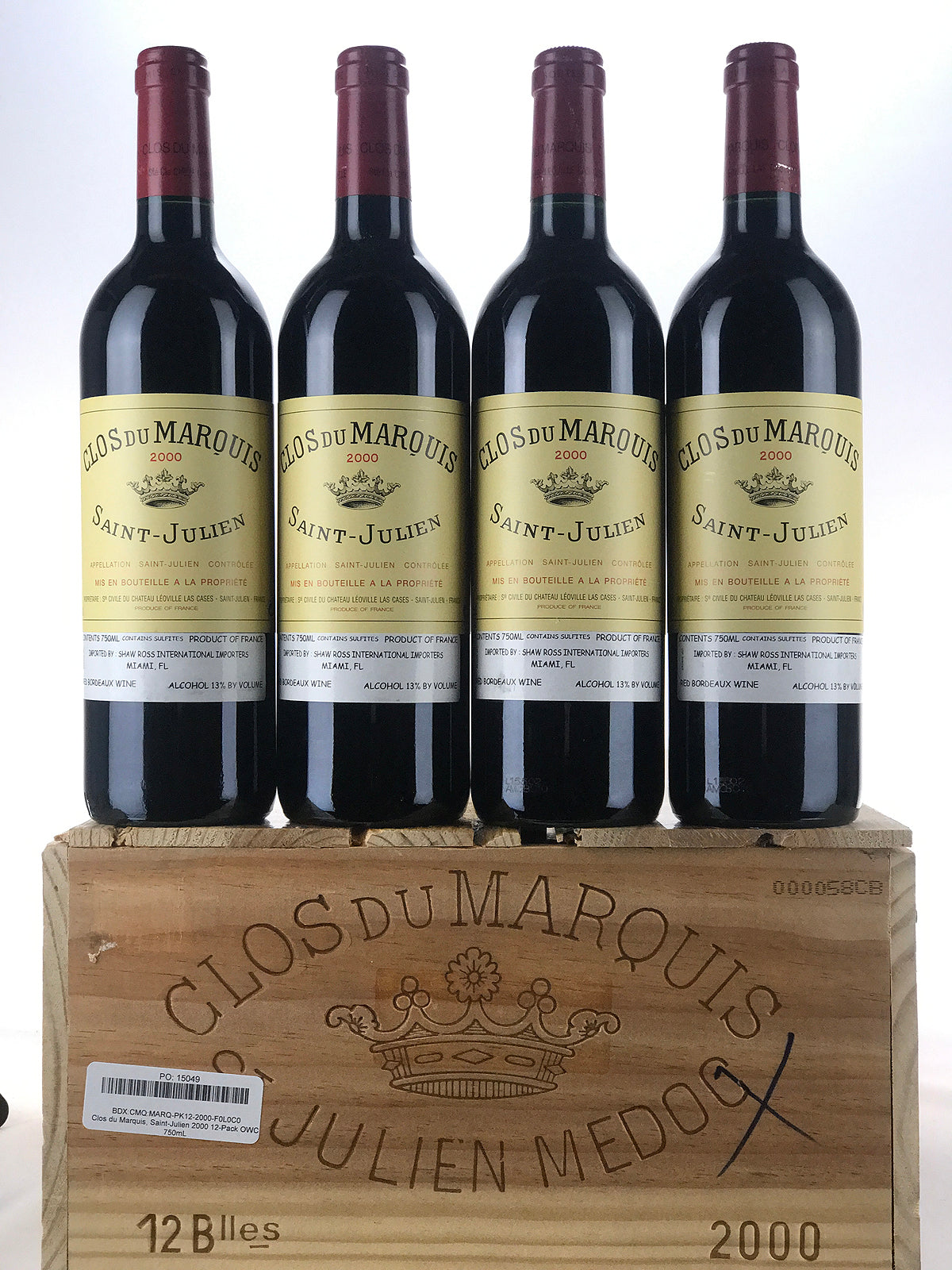 2000 Clos du Marquis, Saint-Julien, Case of 12 Btls