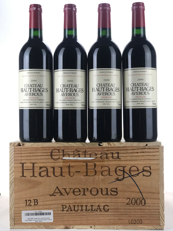 2000 Chateau Haut-Bages Averous, Pauillac, Case of 12 Bottles