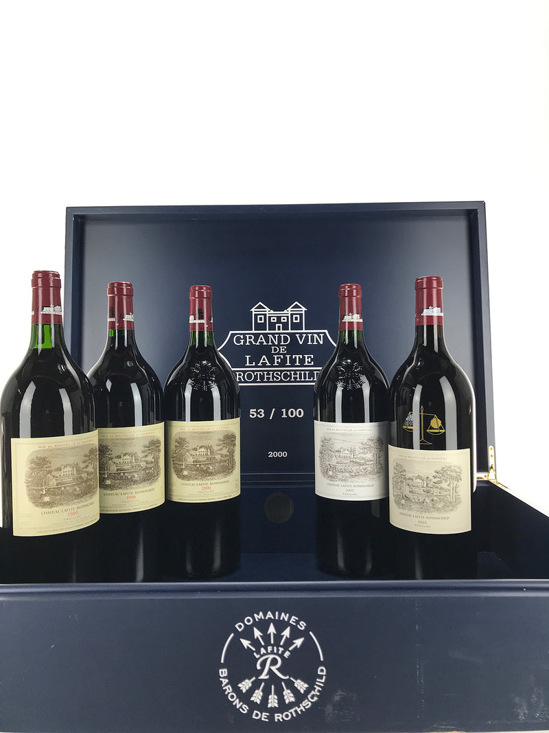 1989 Chateau Lafite Rothschild, Emblematic Collection Case (1989, 1990, 2000, 2003, 2005), Pauillac, Case of 5 Magnum
