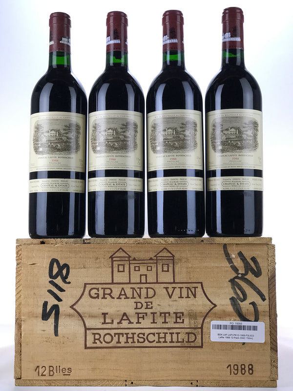 1988 Chateau Lafite Rothschild, Pauillac, Case of 12 btls