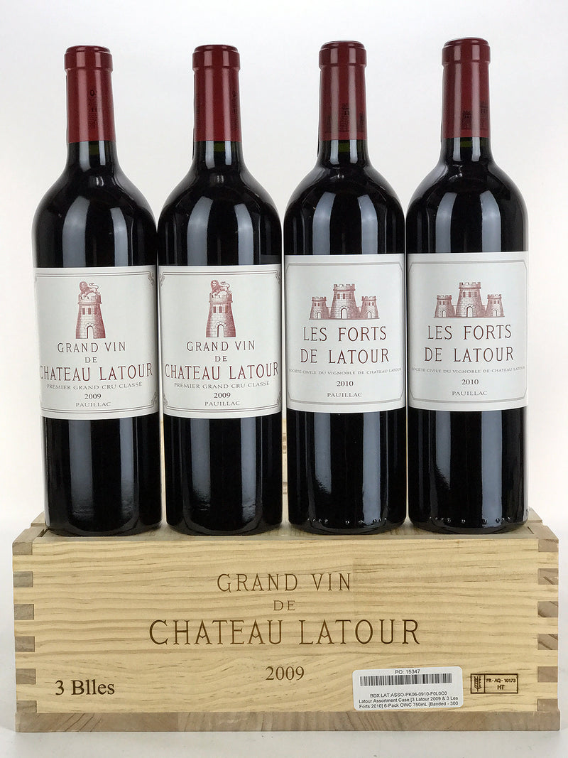 2009 / 2010 Chateau Latour Assortment Case, Paulliac [3 ea 2009 Latour & 3 ea 2010 Les Forts de Latour, Banded - 300 Produced], Case of 6 Bottles