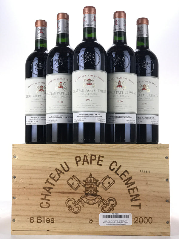 2000 Chateau Pape Clement Cru Classe, Pessac-Leognan [Chateau Direct - Late Release], Case of 6 btls