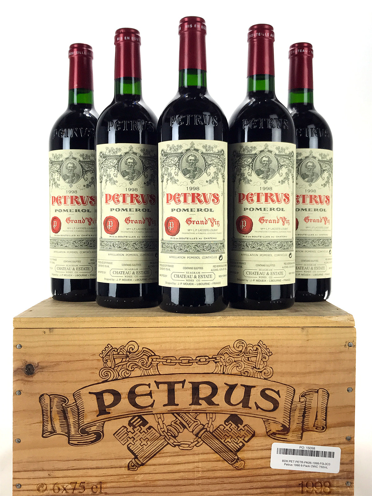 空瓶 PETRUS 1998 1999 2本セット 1998 Petrus Pomerol, Case of 6 btls