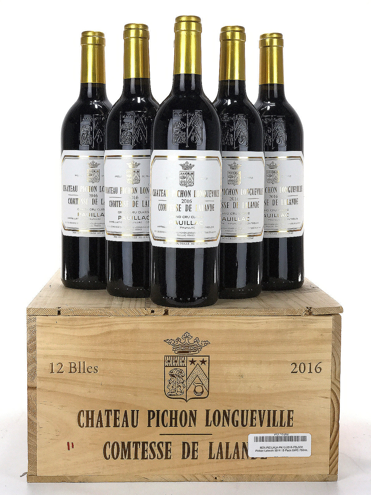 2016 Chateau Pichon Lalande, Pauillac, Case of 12 btls