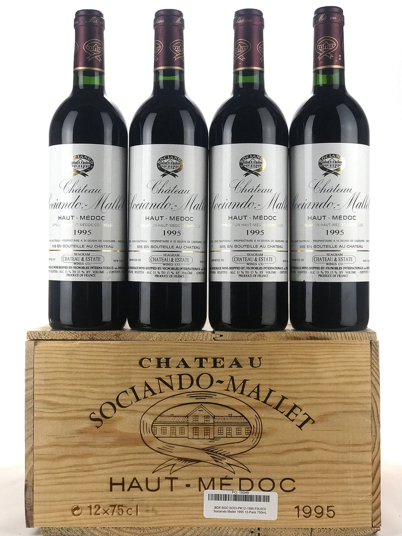 1995 Chateau Sociando-Mallet, Haut-Medoc, Case of 12 btls