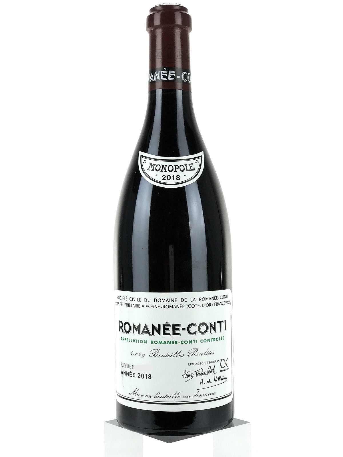 2018 Domaine de la Romanee-Conti, DRC, Romanee-Conti Grand Cru, Bottle