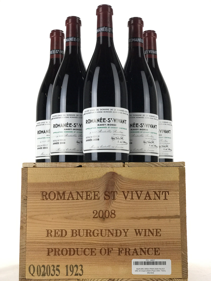 2008 Domaine de la Romanee-Conti, DRC, Romanee-Saint-Vivant Grand Cru [Banded], Case of 6 btls