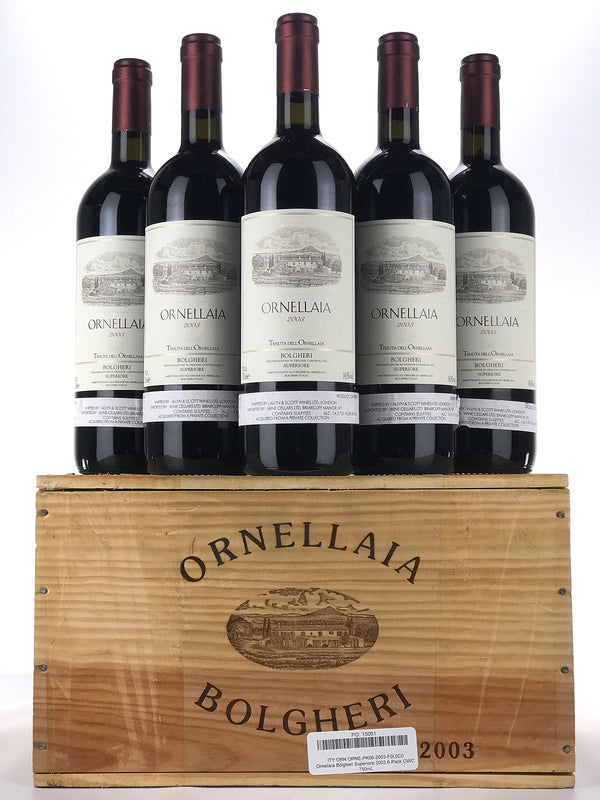 2003 Ornellaia Bolgheri Superiore, Tuscany, Case of 6 Btls