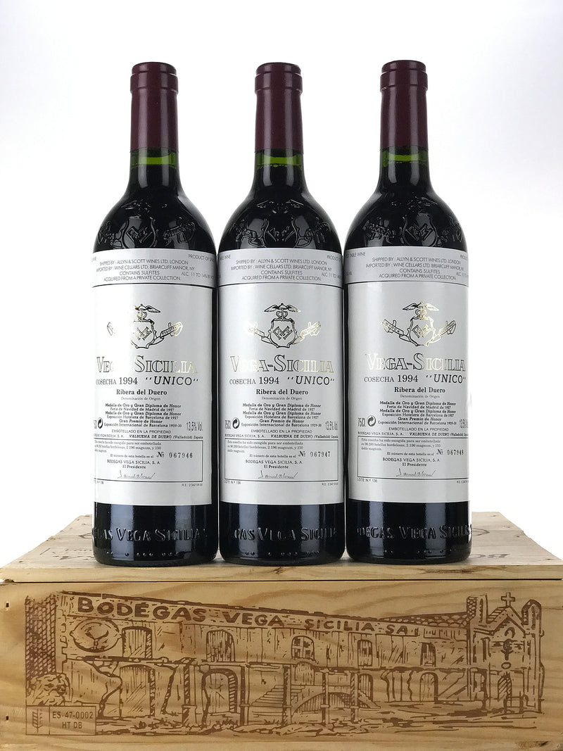 1994 Vega Sicilia, Unico, Ribera del Duero, Case of 3 Btls