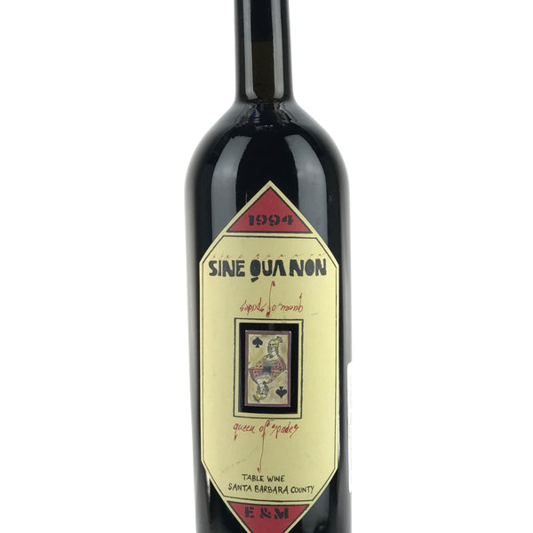 1994 Sine Qua Non, SQN, Syrah, Queen Of Spades, Arroyo Grande Valley,