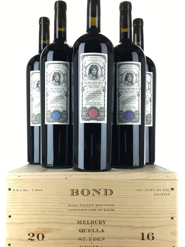 2016 BOND, Terroir Portfolio, Napa Valley [Melbury, St. Eden, Pluribus, Quella, Vecina], Case of 5 Magnum