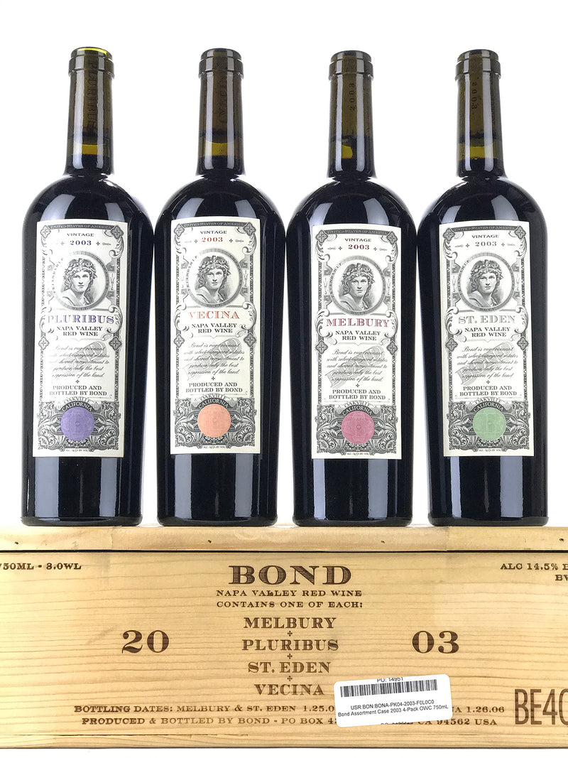 2003 BOND, Terroir Portfolio, Napa Valley [Melbury, St. Eden, Pluribus, Vecina], Case of 4 Btls