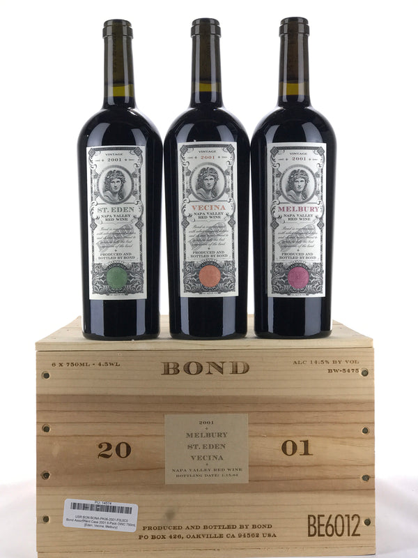 2001 BOND, Terroir Portfolio, Napa Valley, Case of 6 btls [Eden, Vecina, Melbury]