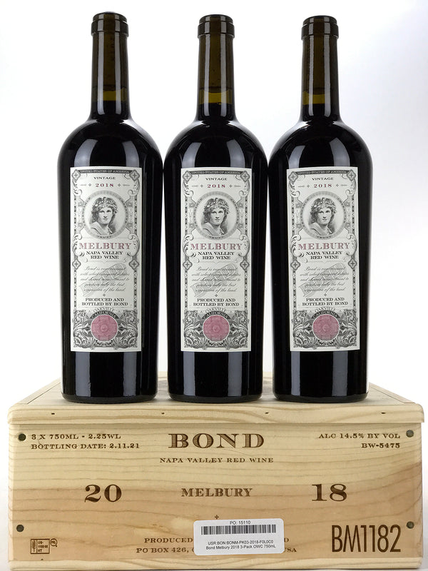 2018 Bond, Melbury, Napa Valley, Case of 3 Btls