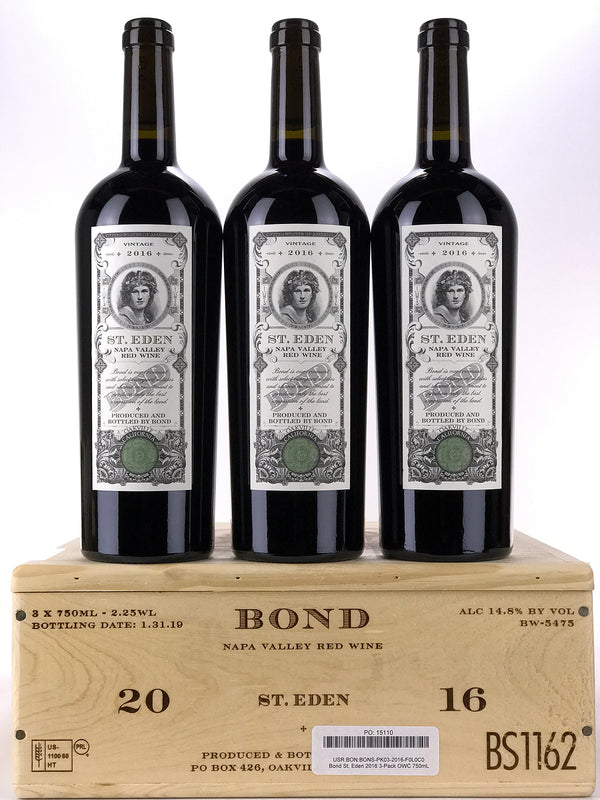 2016 Bond, St Eden, Napa Valley, Case of 3 Btls