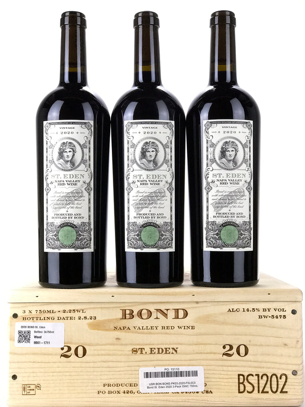 2020 Bond, St Eden, Napa Valley, Case of 3 Btls