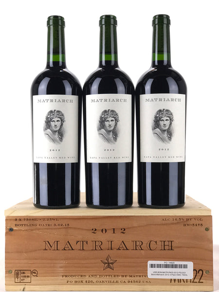 2012 Bond, Matriarch, Napa Valley, Case of 3 Btls