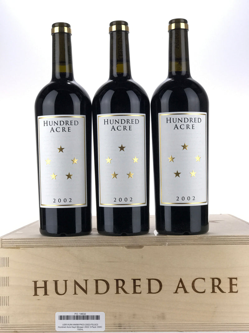 2002 Hundred Acre, Kayli Morgan Vineyard, Napa Valley, Case of 3 Btls