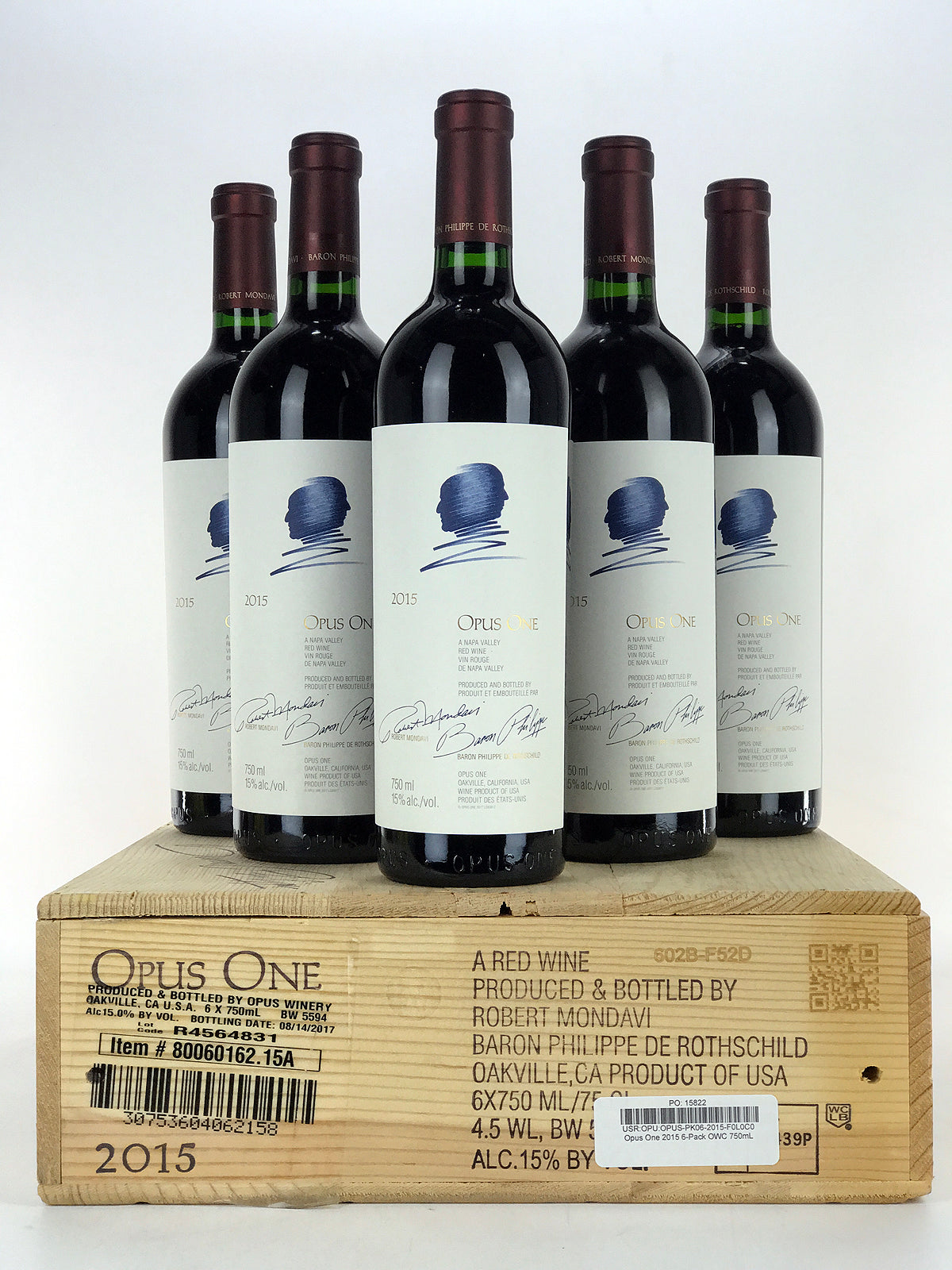 2015 Opus One, Napa Valley, Case of 6 btls