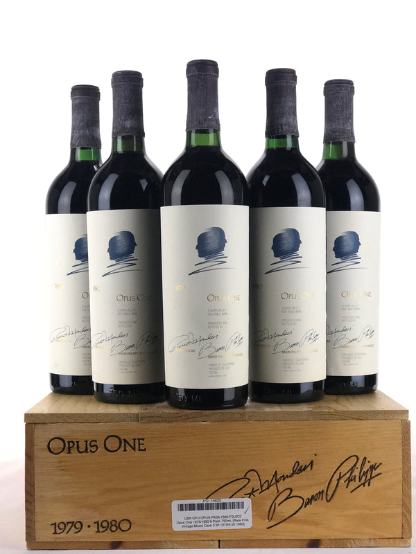 1979 & 1980 Opus One, Napa Valley, Case of 6 btls [Rare First Vintage Mixed Case] [2 btl 1979 & 4 btl 1980]