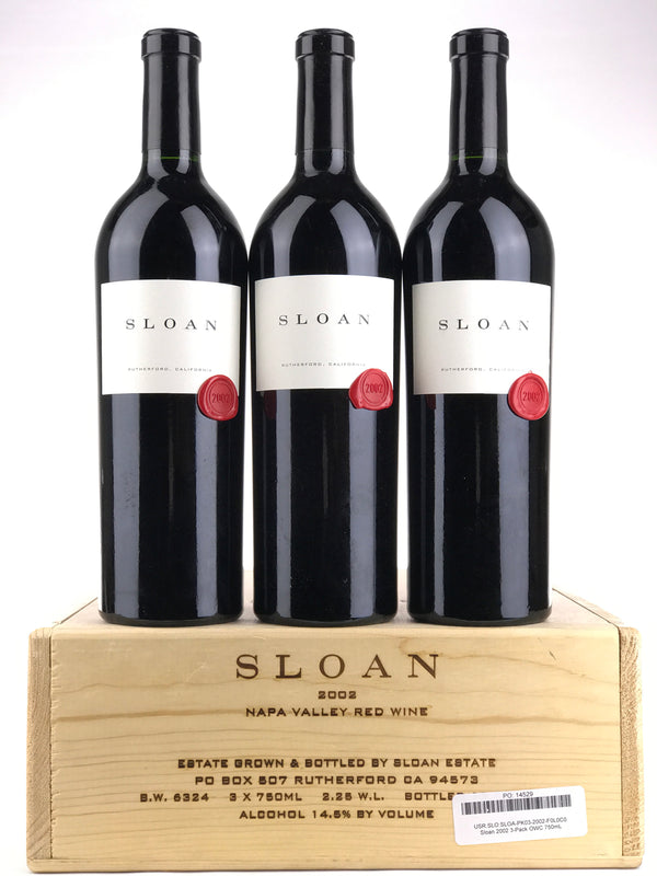 2002 Sloan, Proprietary Red, Rutherford, Case of 3 Btls