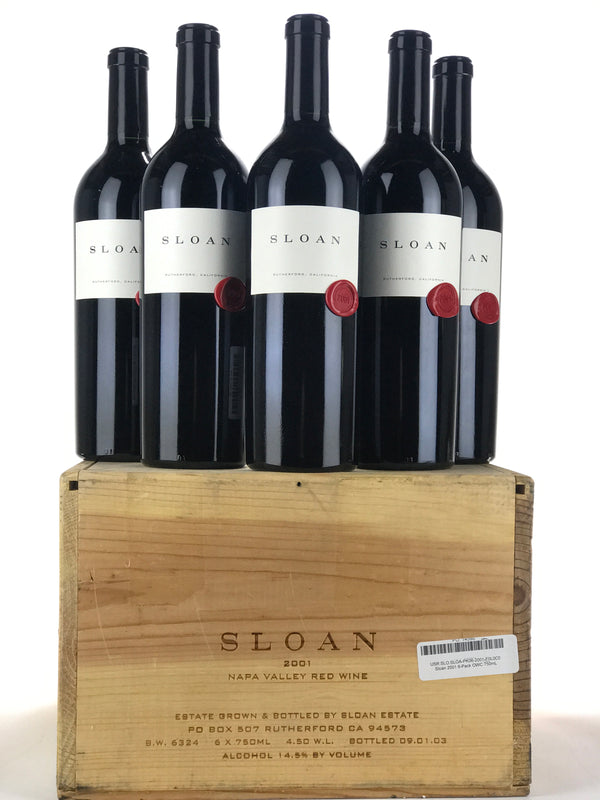 2001 Sloan, Proprietary Red, Rutherford, Case of 6 btls