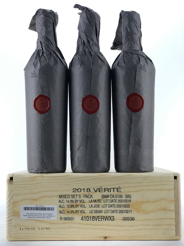 2018 Verite, Assortment Case [La Joie, La Muse, Le Desir], Sonoma County, Case of 3 Btls