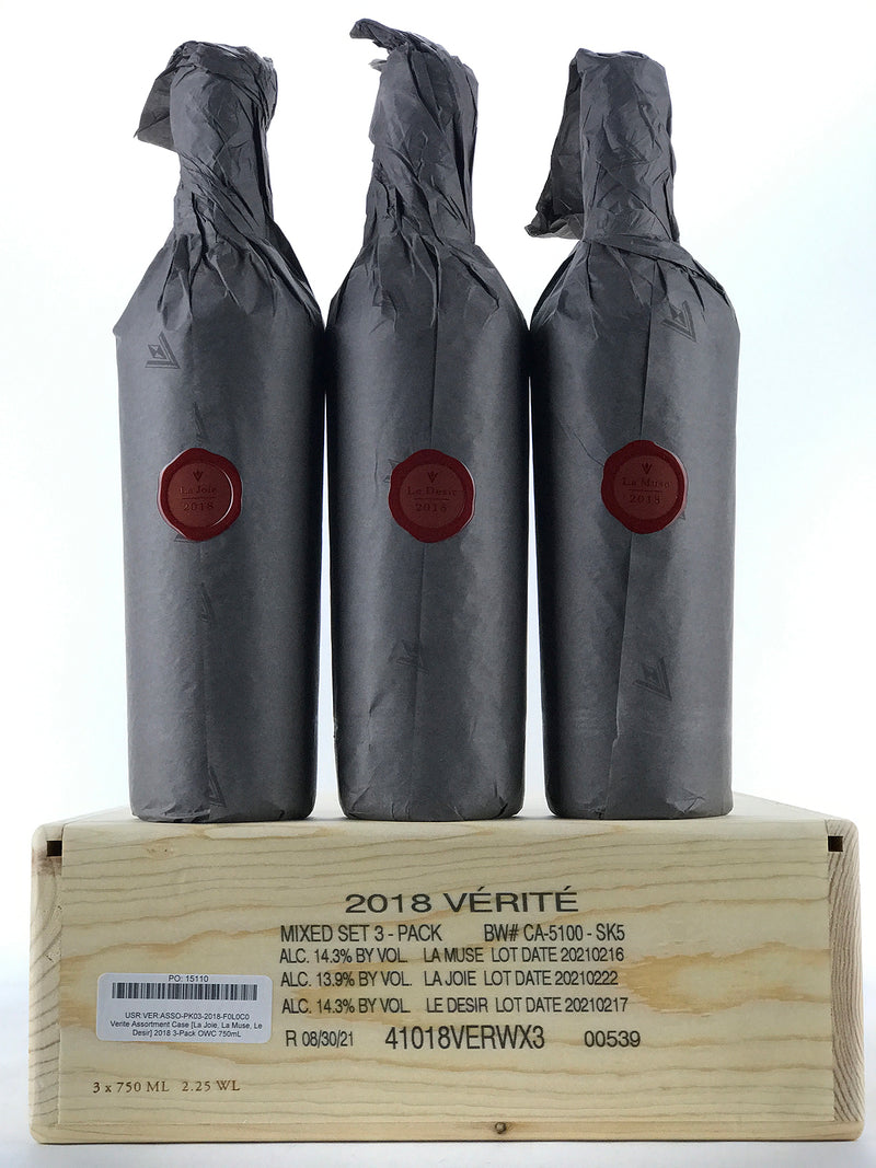 2018 Verite, Assortment Case [La Joie, La Muse, Le Desir], Sonoma County, Case of 3 Btls