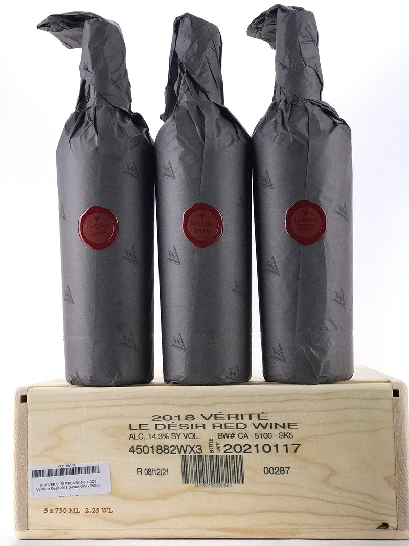 2018 Verite, Le Desir, Sonoma County, Case of 3 Btls