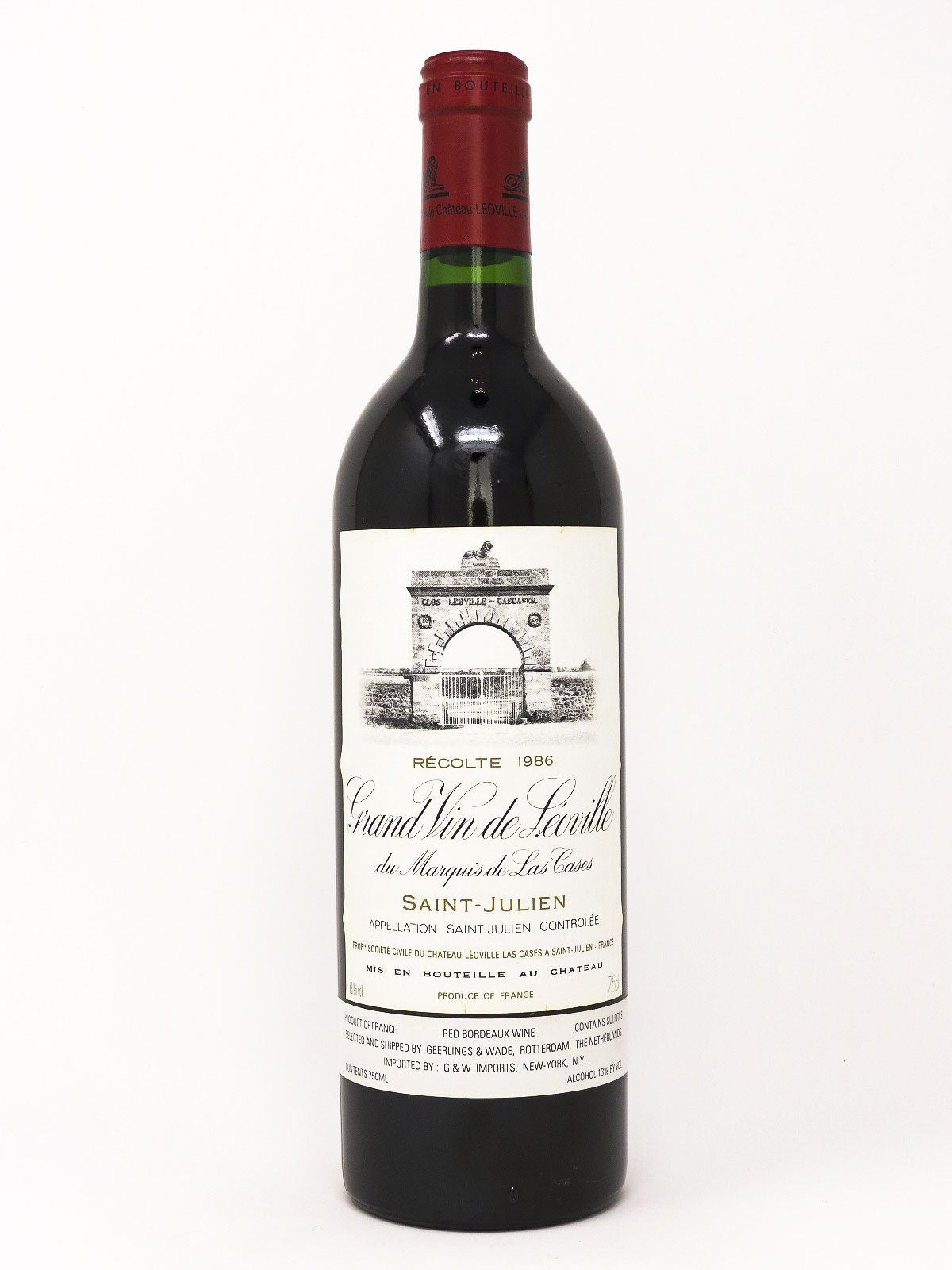 1986 Chateau Leoville-Las Cases, Grand Vin, Saint-Julien, Bottle (750m