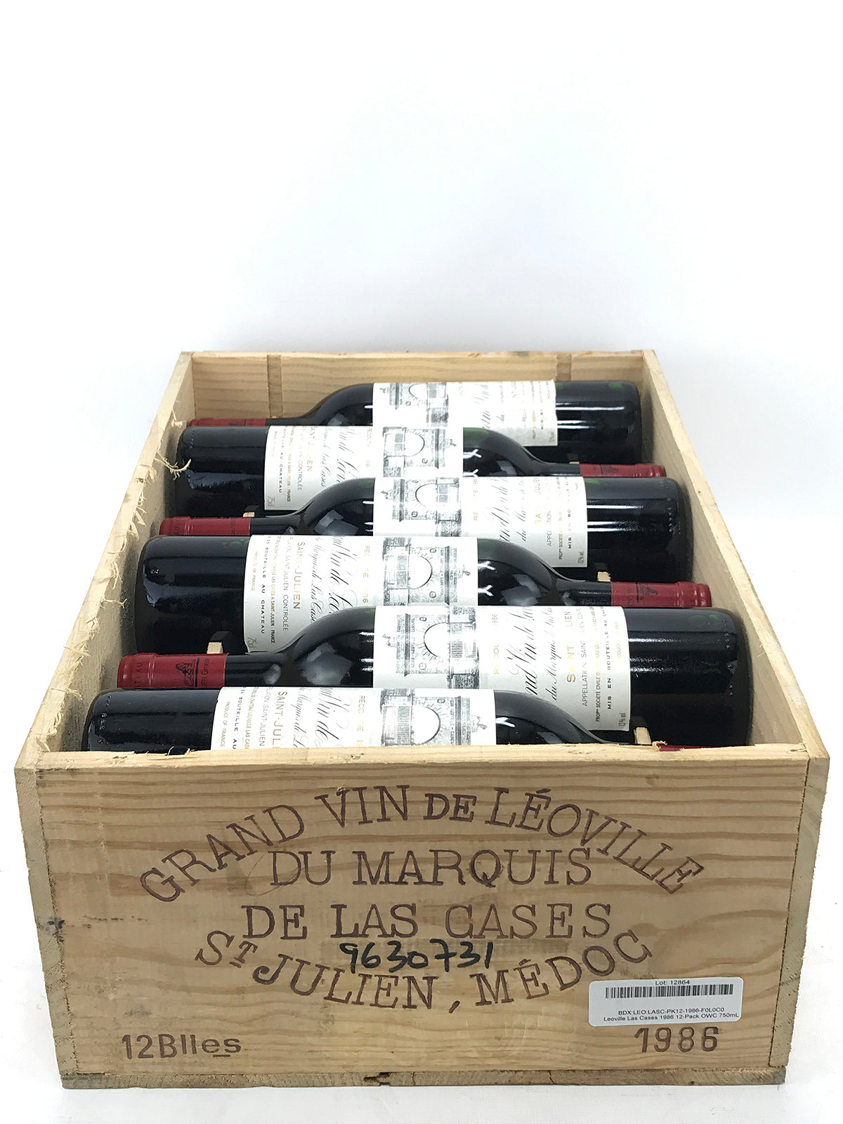 1986 Chateau Leoville-Las Cases, Grand Vin, Saint-Julien, Case of 12 b