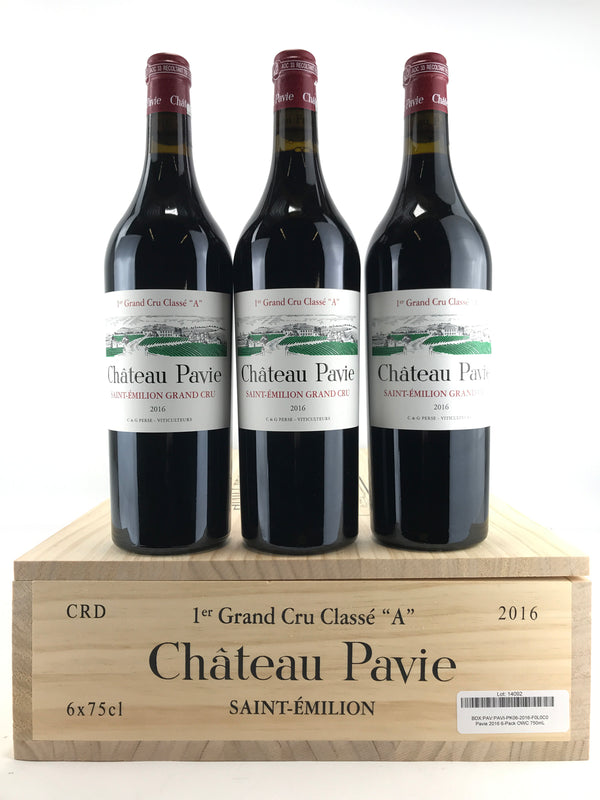 2016 Chateau Pavie, Premier Grand Cru Classe A, Saint-Emilion Grand Cru, Case of 6 btls
