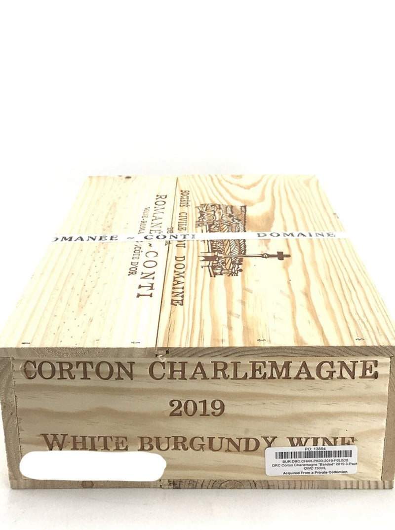 2019 Domaine de la Romanee-Conti, Corton-Charlemagne Grand Cru, Case of 3 Btls [Banded] 2019 3-Pack OWC 750mL