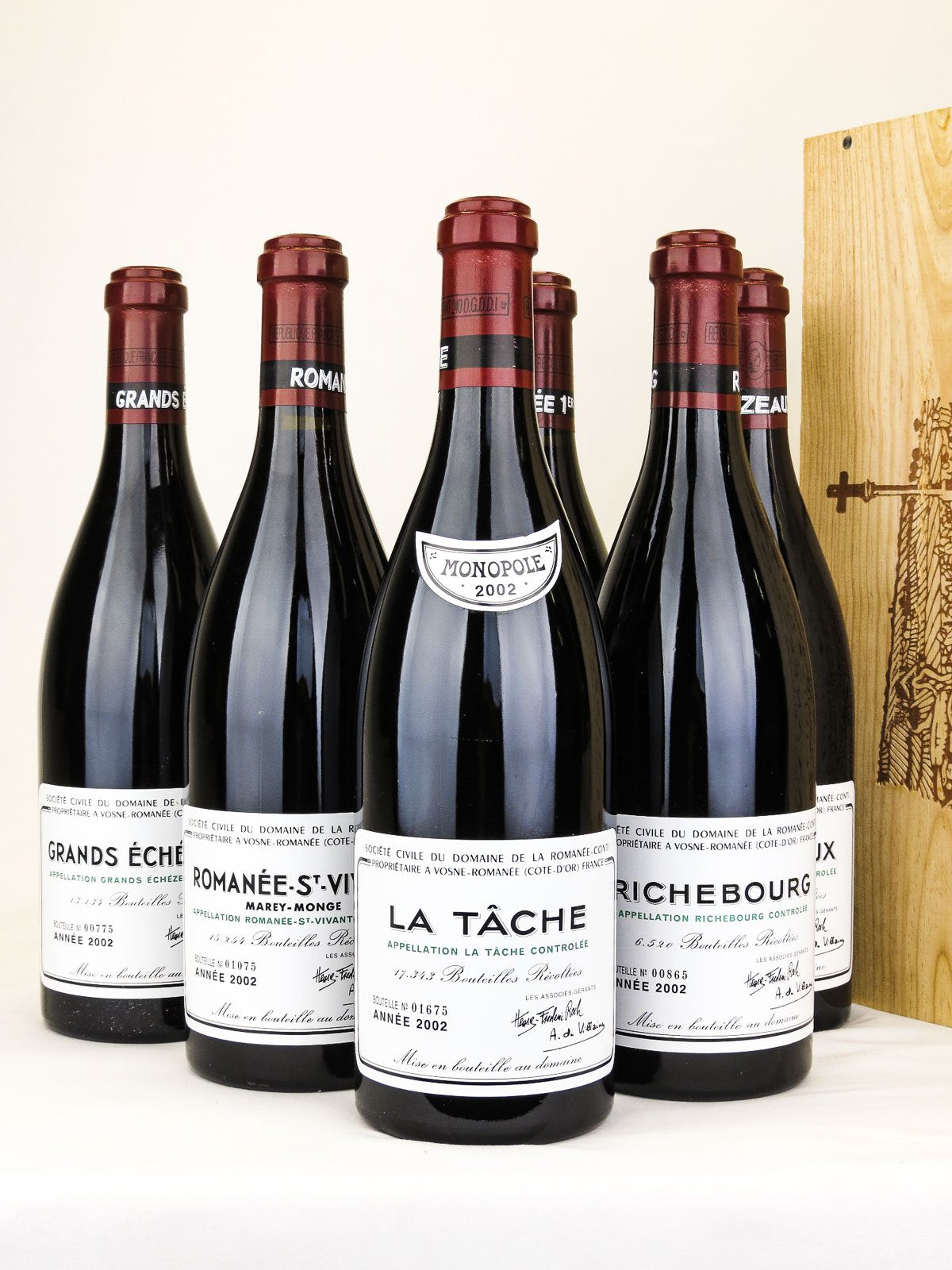 2002 Domaine de la Romanee-Conti, DRC, Assortment Case, Case of 6 Btls