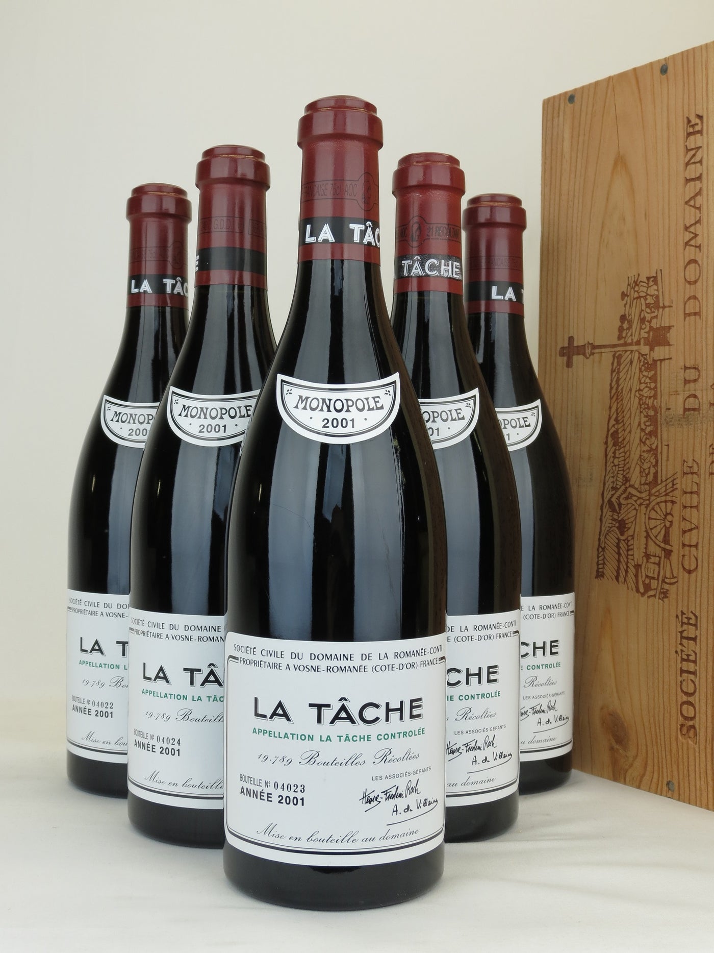 2001 Domaine de la Romanee-Conti, DRC, La Tache Grand Cru, Case of 6 b