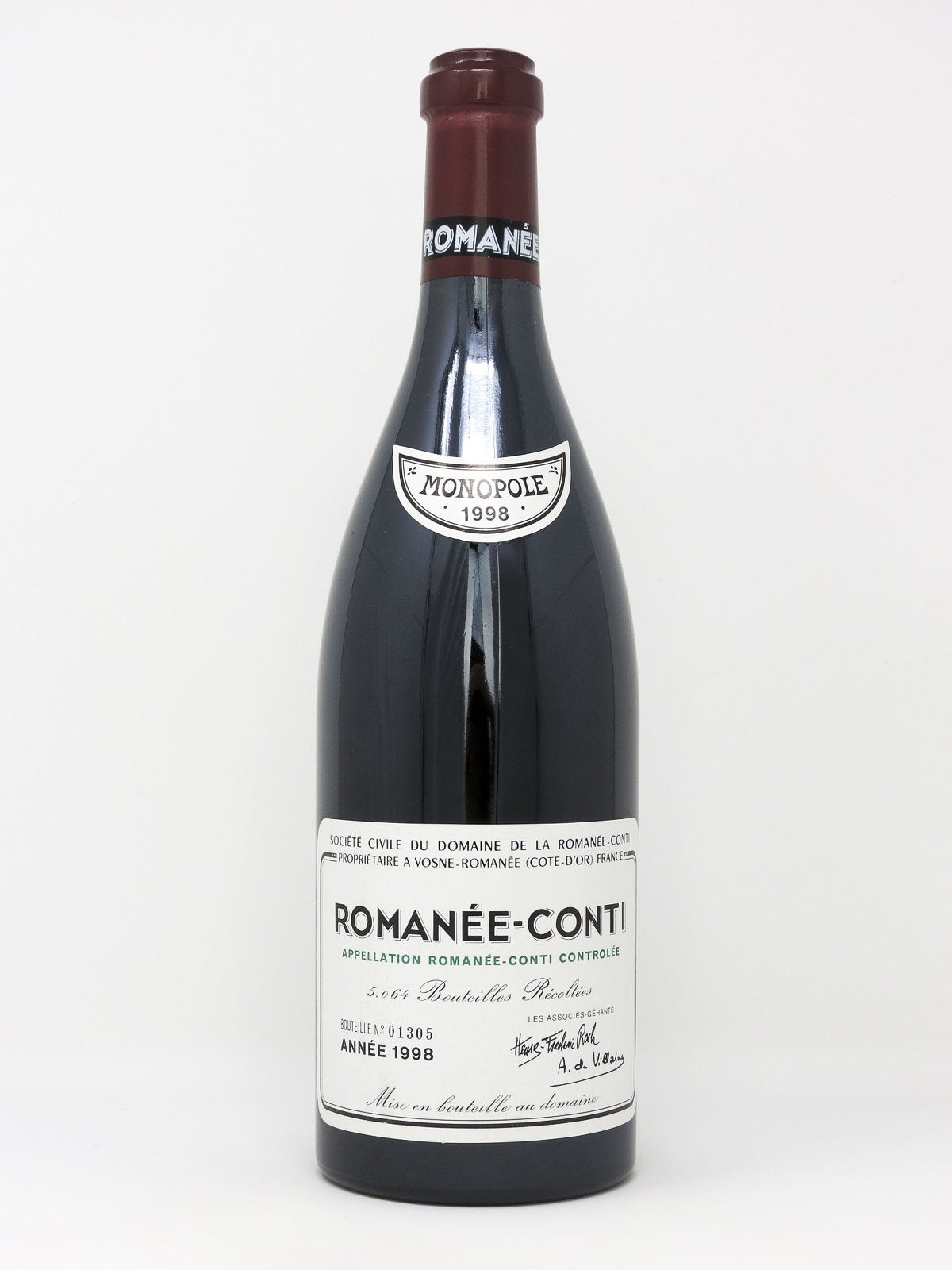 1998 Domaine de la Romanee-Conti, DRC, Romanee-Conti Grand Cru, Bottle
