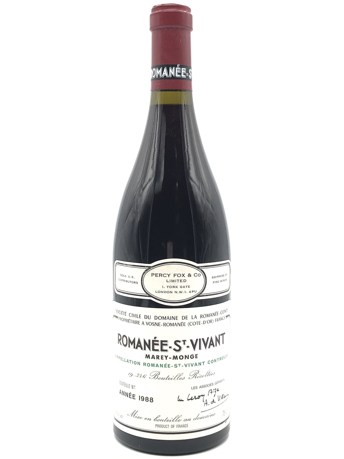 1988 Domaine de la Romanee-Conti, DRC, Romanee-Saint-Vivant Grand Cru,