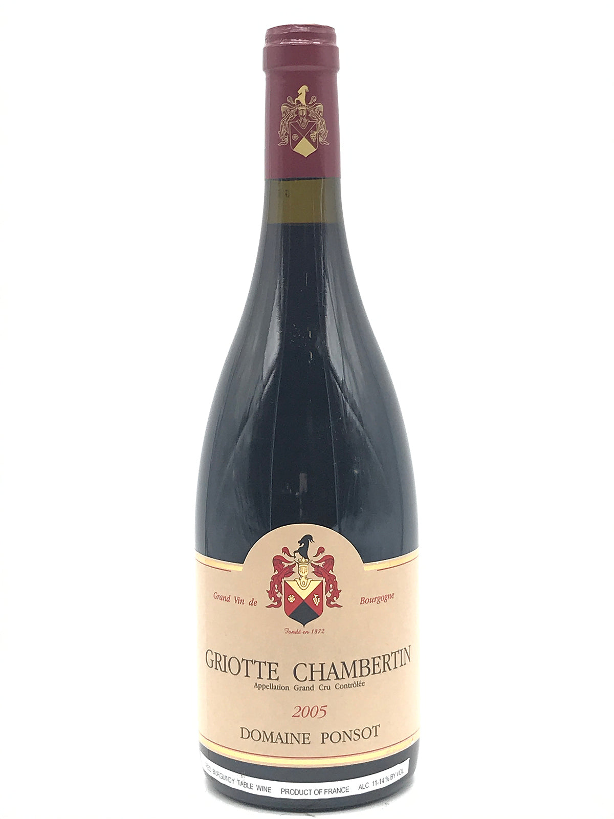 超希少】DOMAINE PONSOT GRIOTTE CHAMBERTIN 2001 グラン・クリュ