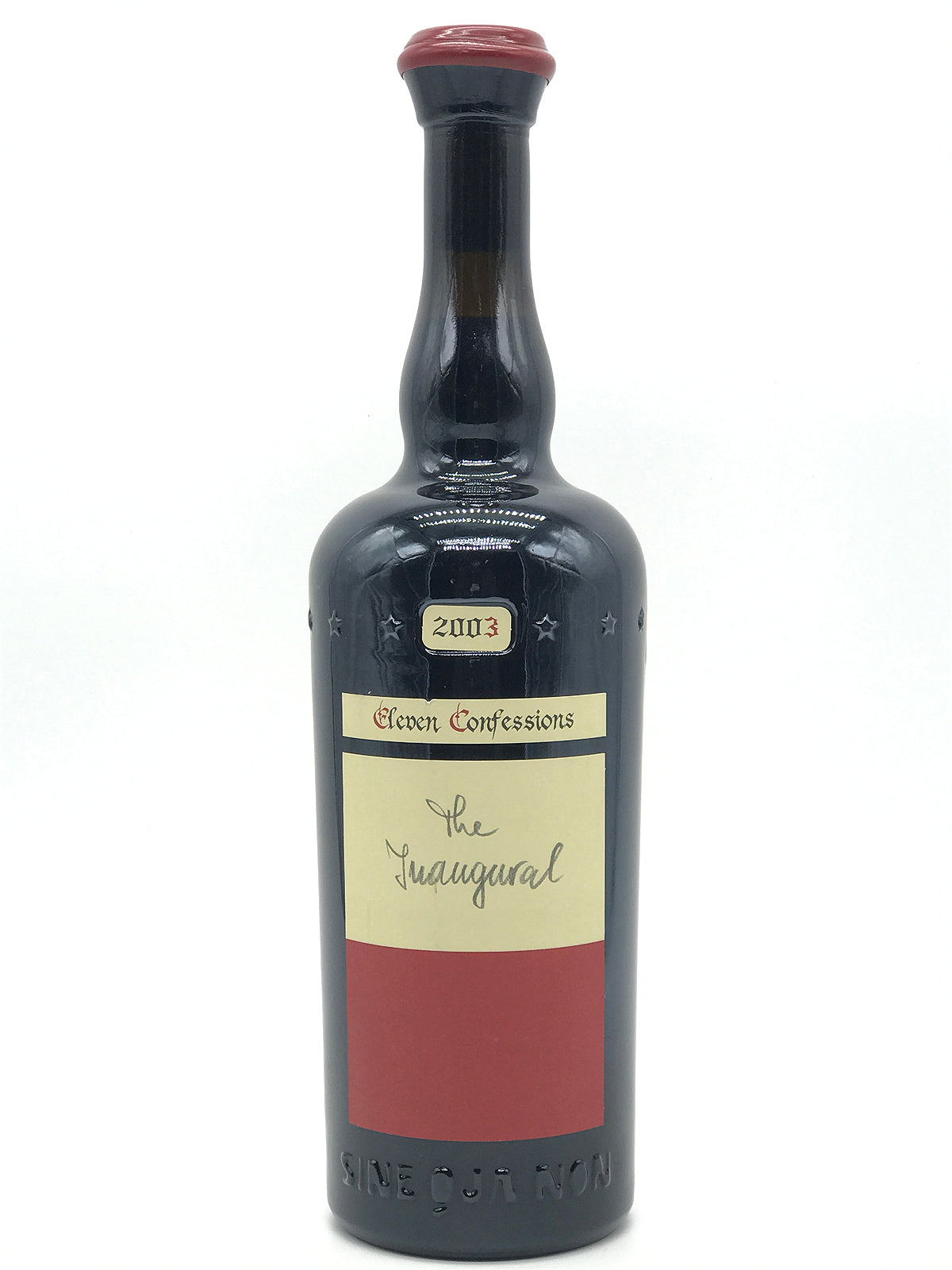 シネクアノン　ザ·イノーギュラル·イレブン コンフェッションズ·シラーズ2003 2003 Sine Qua Non, SQN, Eleven Confessions, The Inaugural Syrah, Bottl
