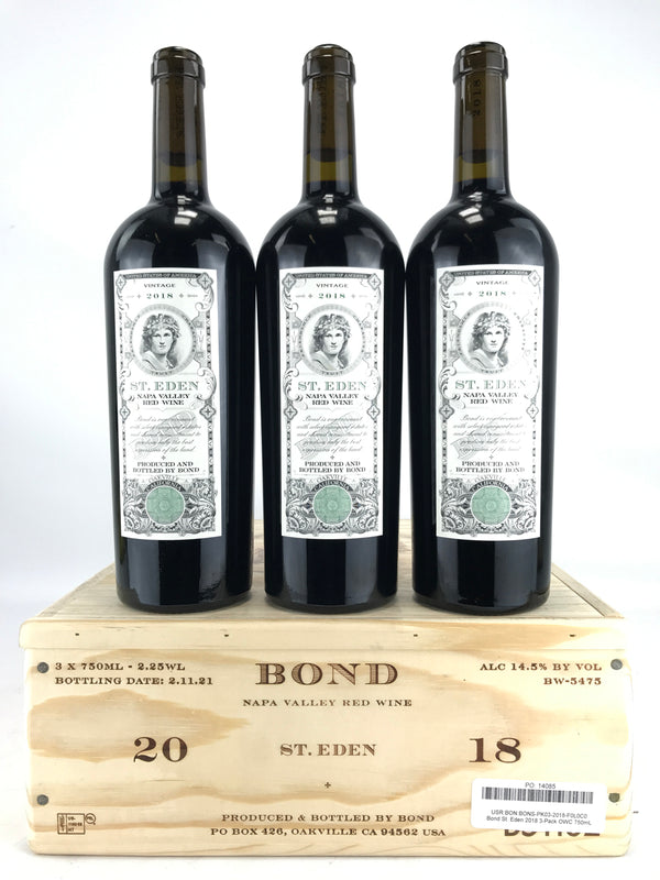 2018 Bond, St Eden, Napa Valley, Case of 3 Btls