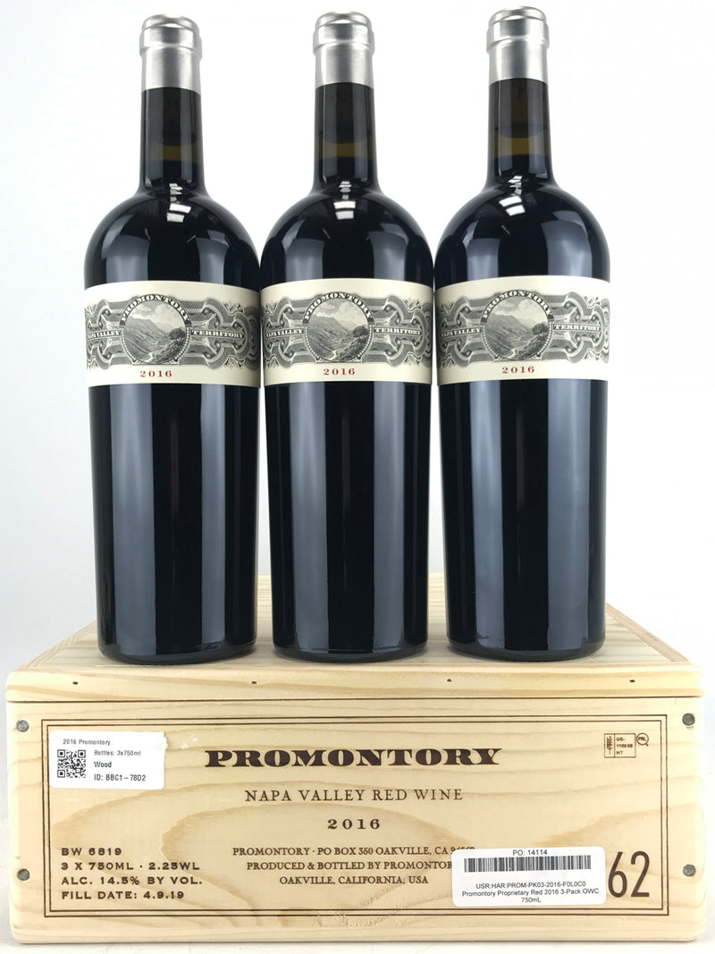 2016 Promontory, Napa Valley, Case of 3 Btls