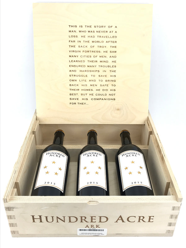 2015 Hundred Acre, The Ark Vineyard, Napa Valley, Case of 3 Btls