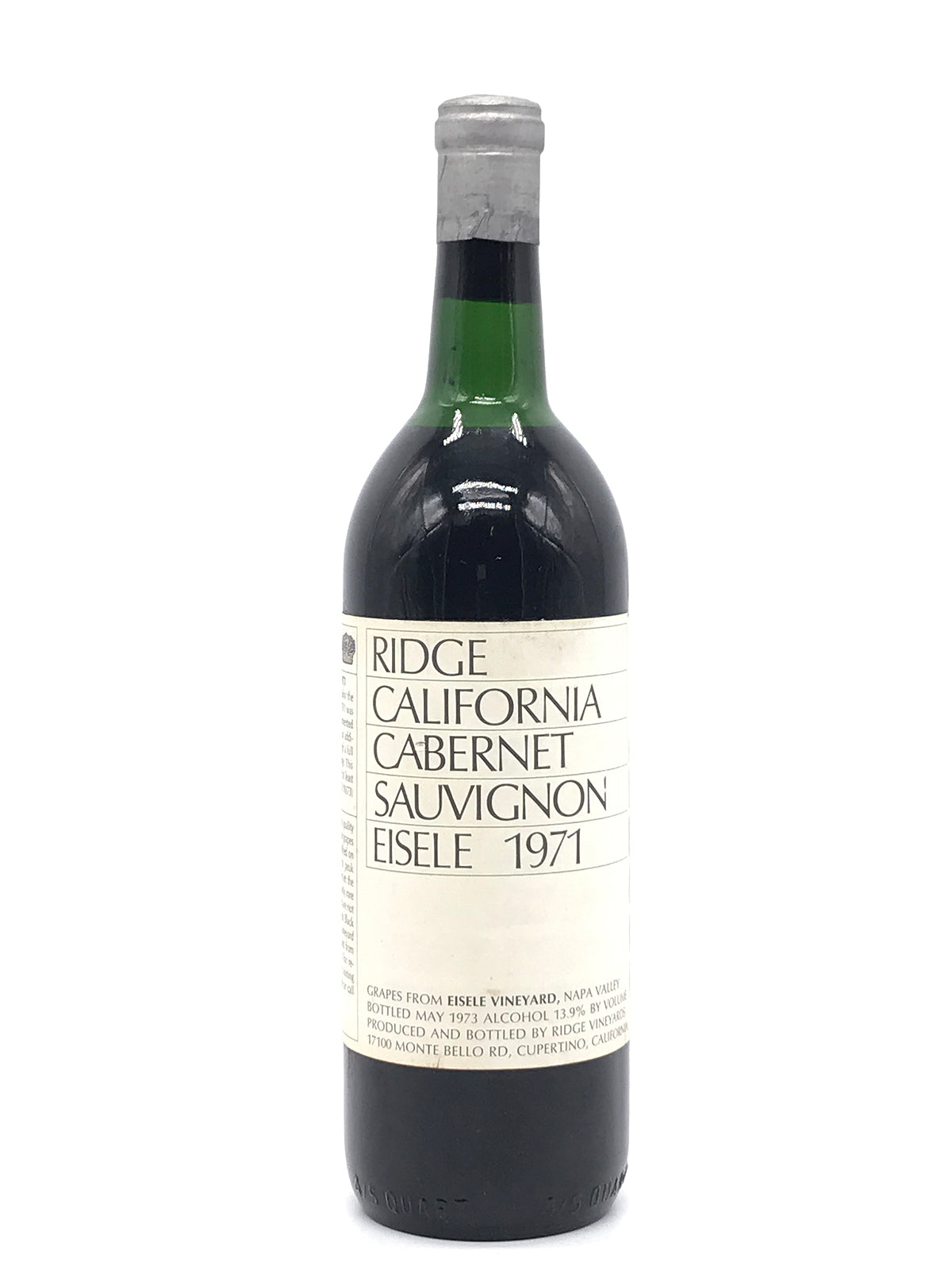 1971 Ridge, California Monte Bello, Santa Cruz Mountains, Bottle (750m